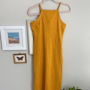 Madewell Yellow String Tie Midi Dress